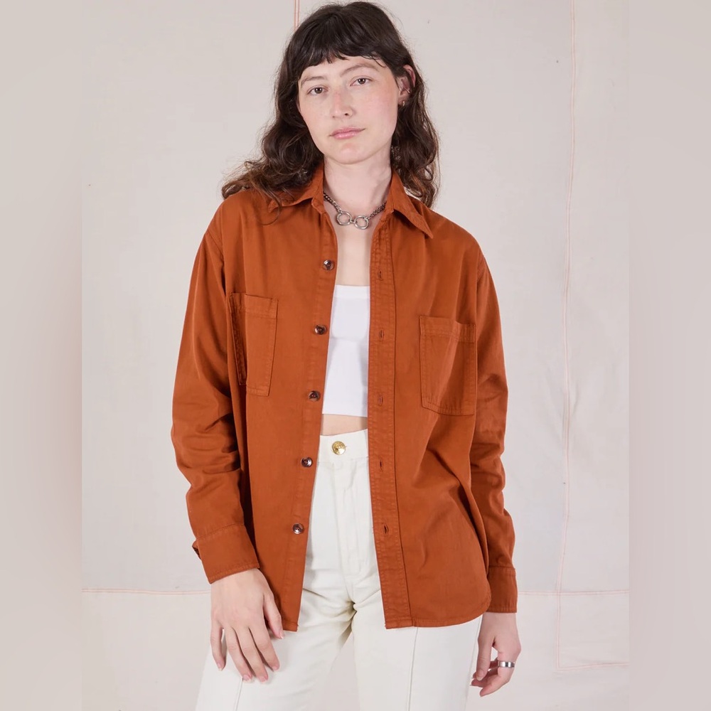 TWILL OVERSHIRT - BURNT TERRACOTTA
